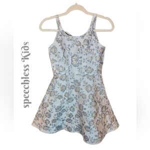 Speechless Kids Girls Party Dress Sz 14 Blue with Silver Flowers Holiday Church